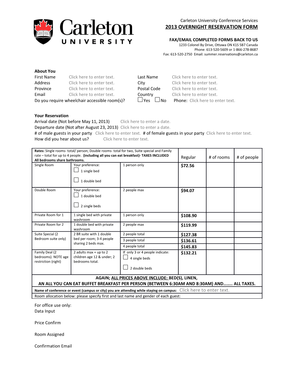 Fax/Email Completed Forms Back to Us