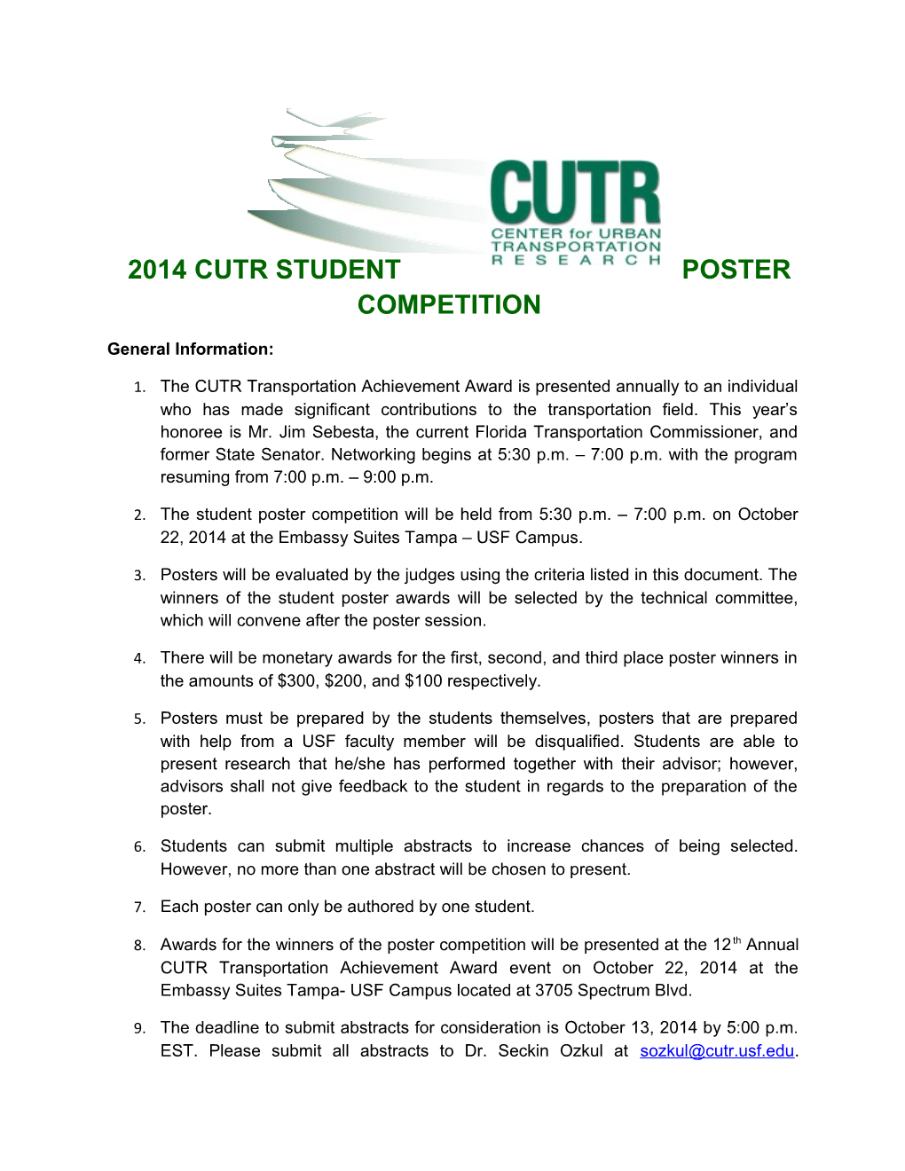 2014 Cutr Student Poster Competition