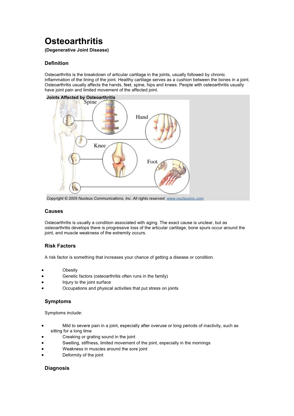 Degenerative Joint Disease