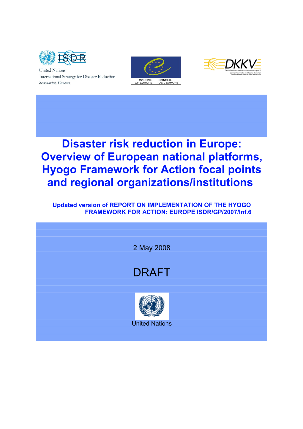 Disaster Risk Reduction in Europe