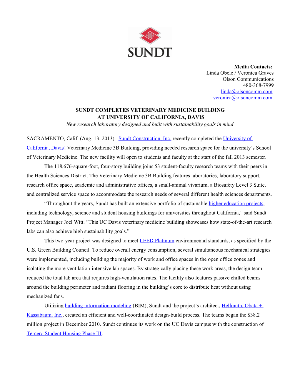 Sundt Construction, Inc