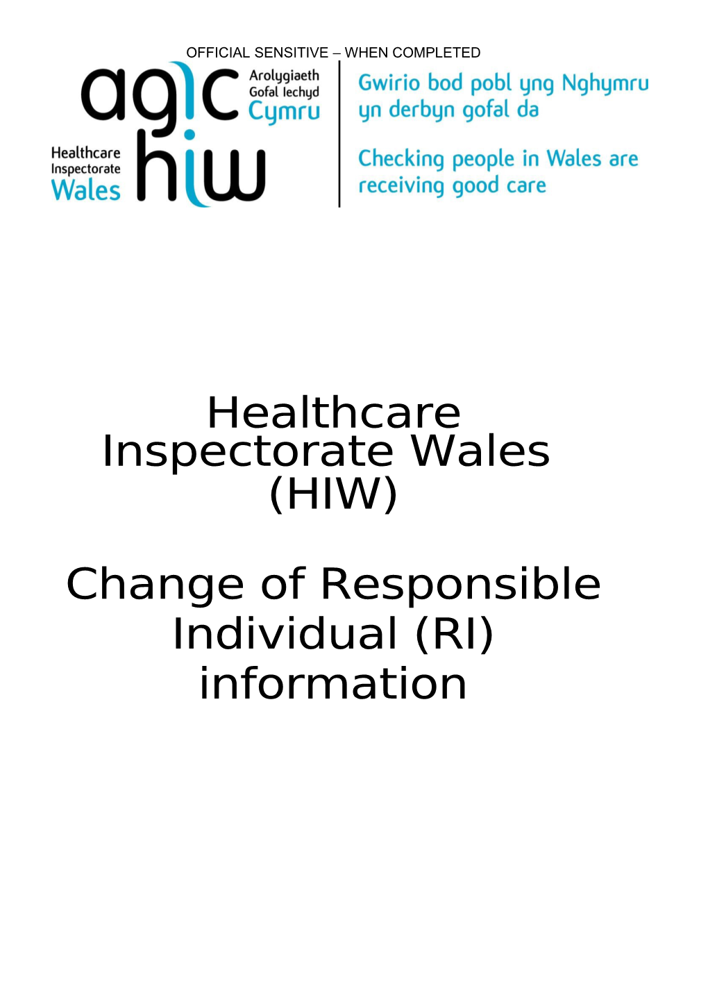 Change of Responsible Individual RI Information