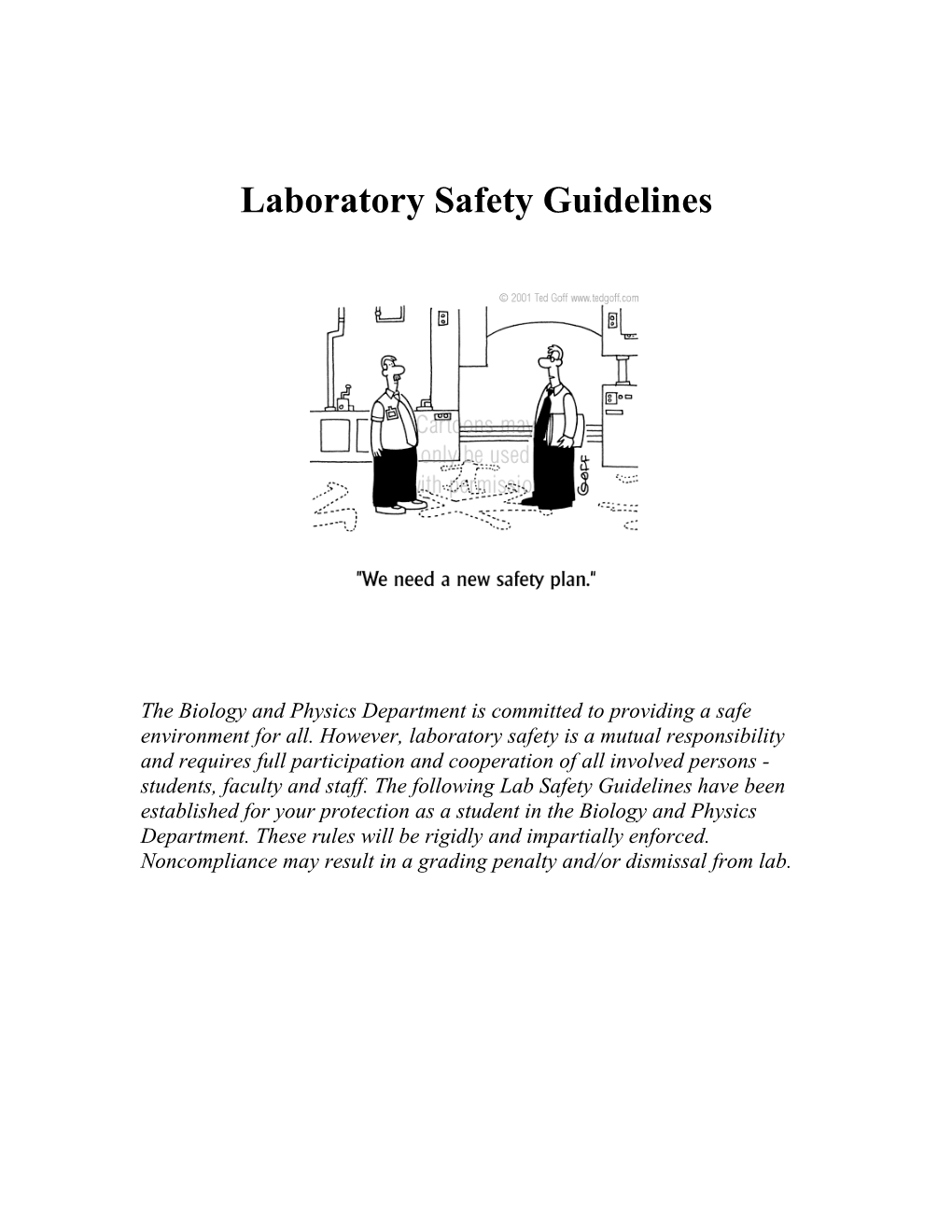Laboratory Safety Guidelines