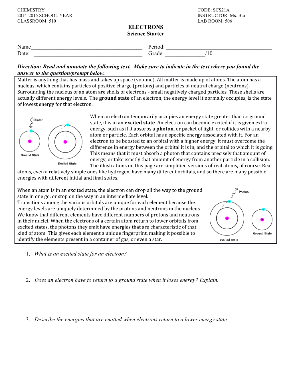 Direction: Read and Annotate the Following Text. Make Sure to Indicate in the Text Where