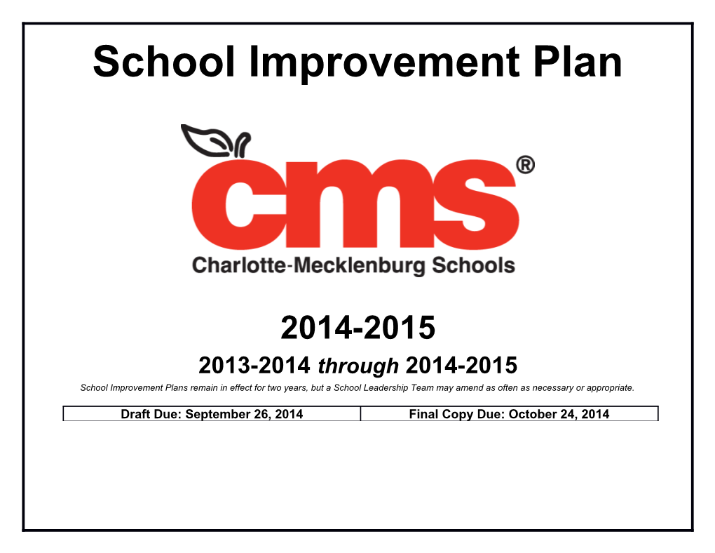 2014-2015 Hickory Grove Elementary School Improvement Plan Report