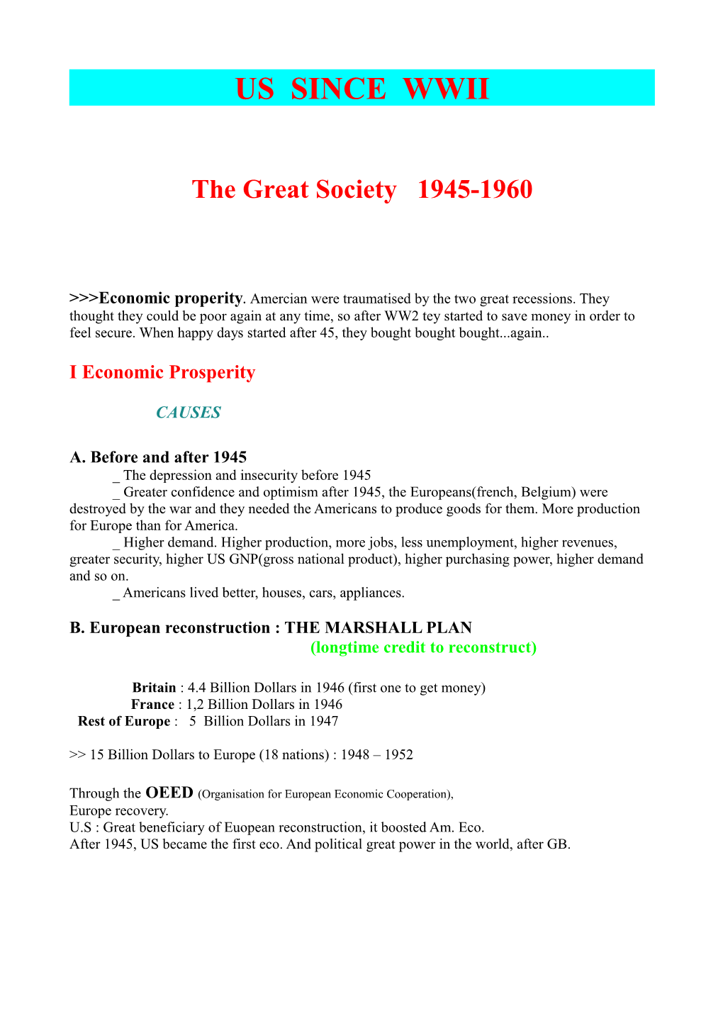 The Great Society 1945-1960