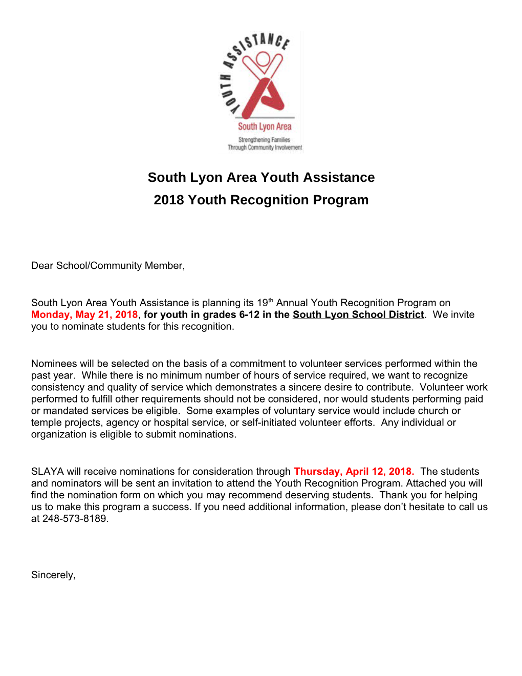 South Lyon Area Youth Assistance