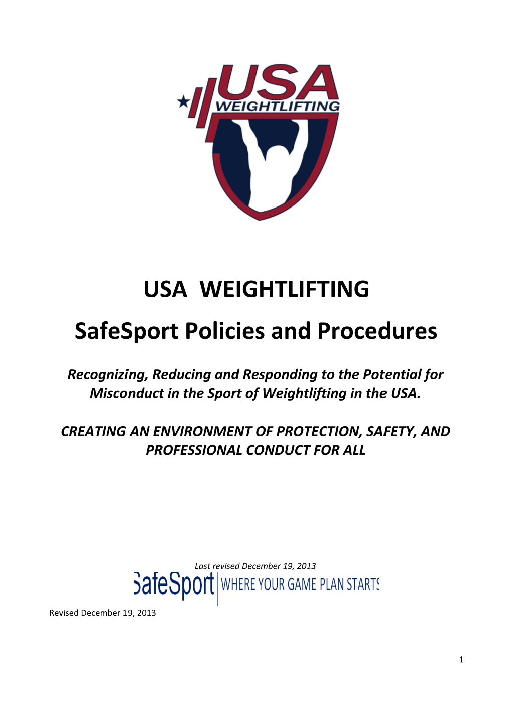 Safesport Policies and Procedures