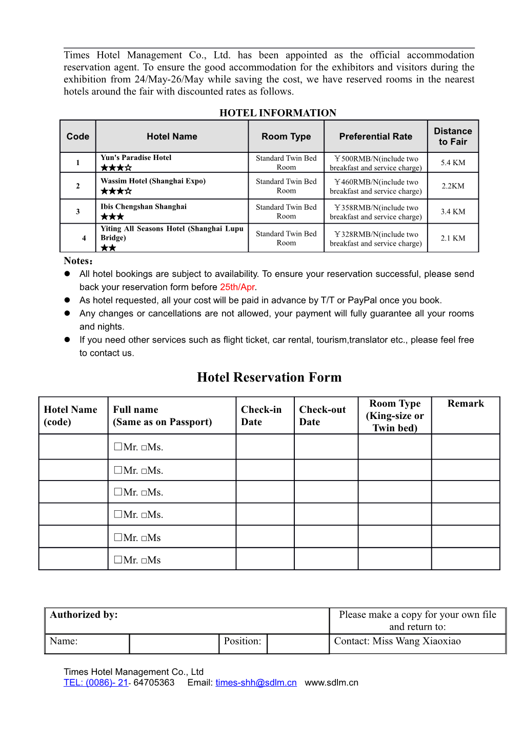 Hotel Information s1