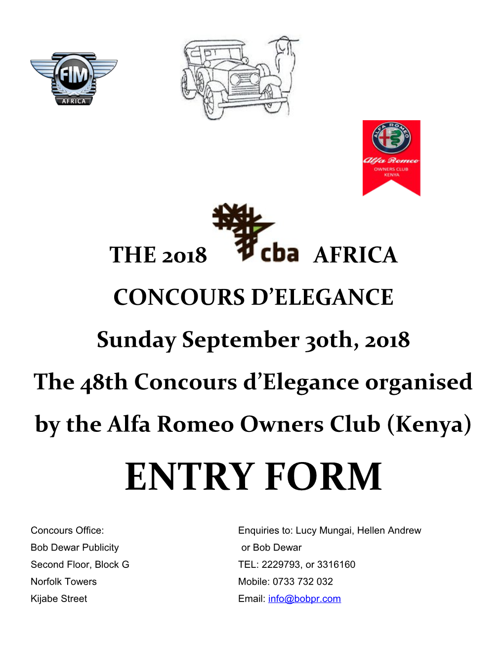 The 48Th Concours D Elegance Organised by Thealfa Romeo Owners Club (Kenya)