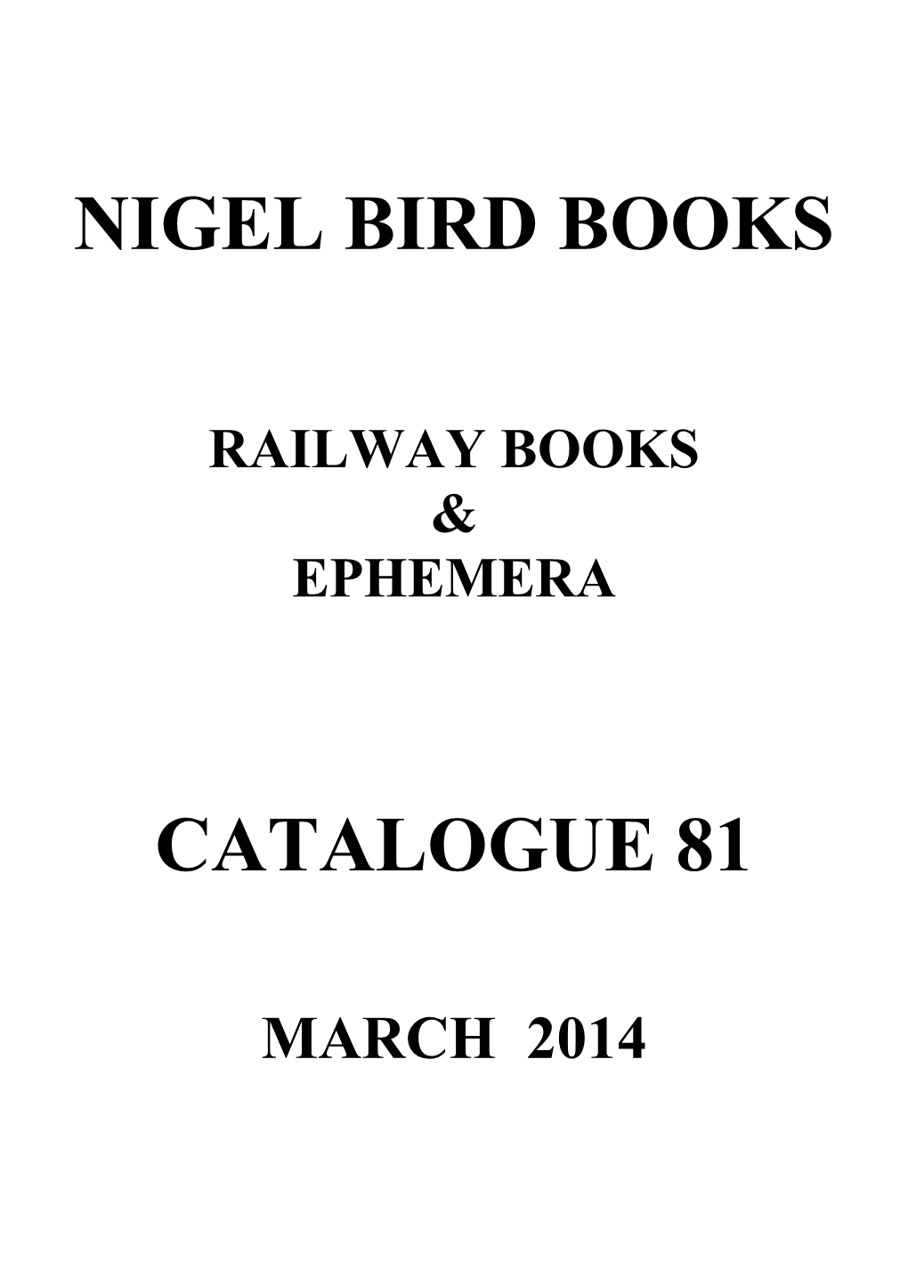 Nigel Bird Books