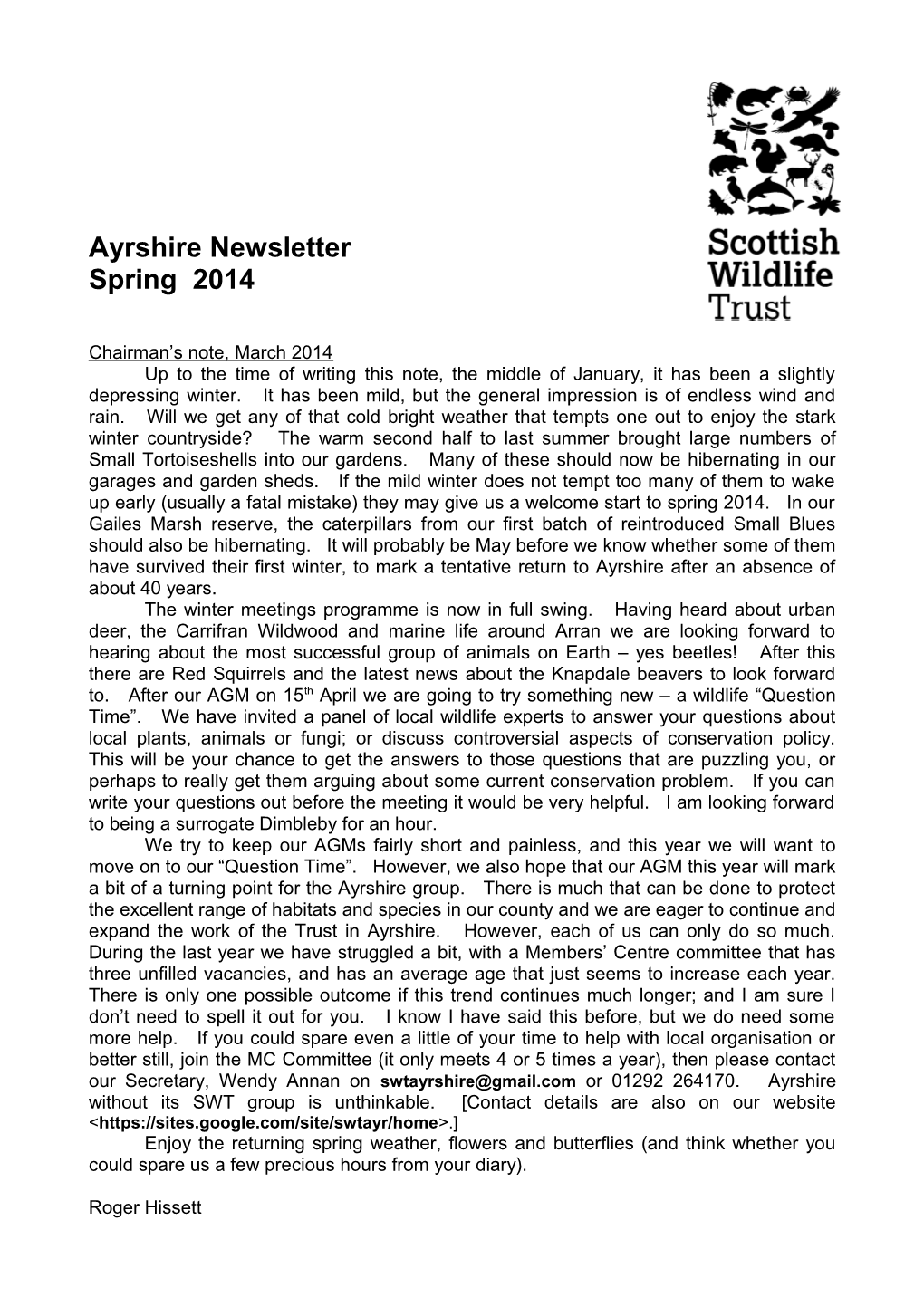 Ayrshire Newsletter