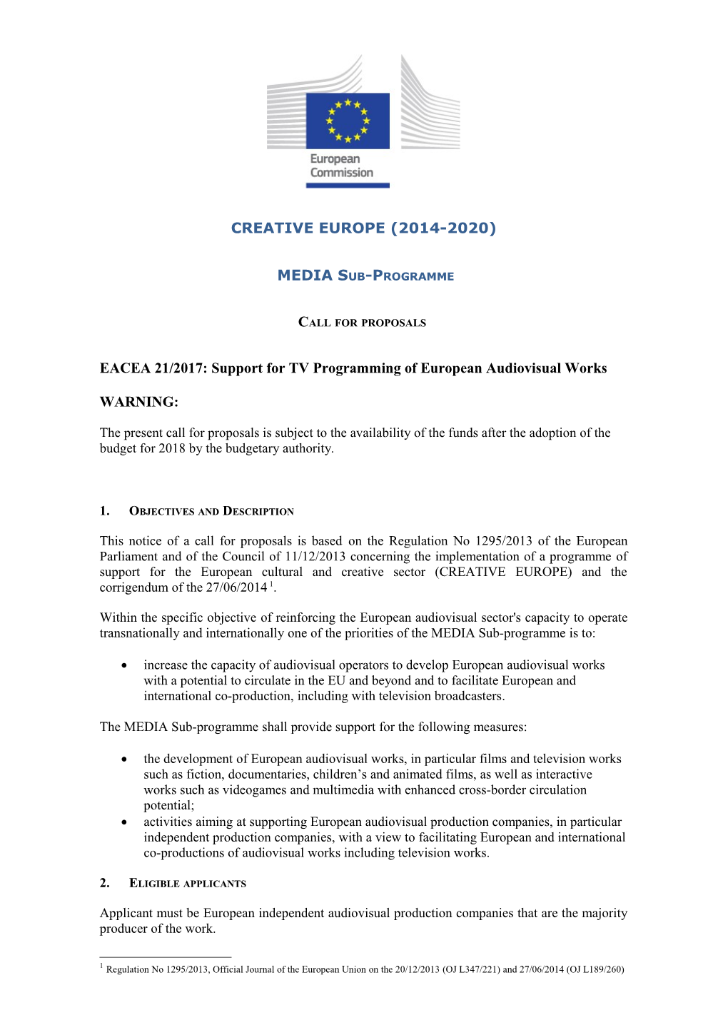 Call for Proposals Dg Eac N 87/2004