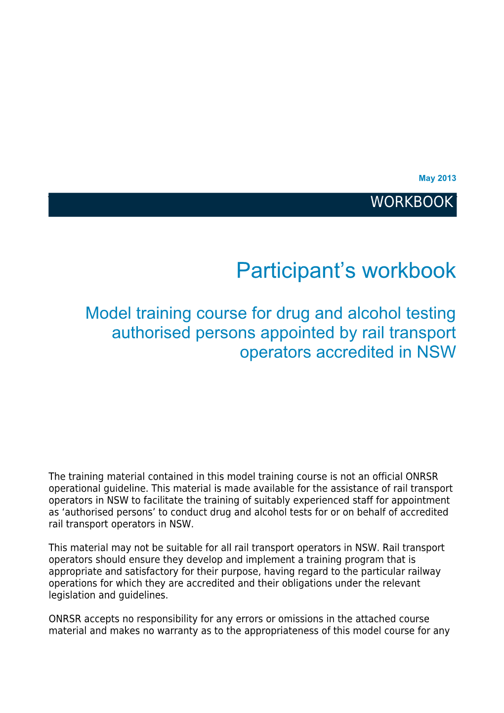 Participant S Workbook