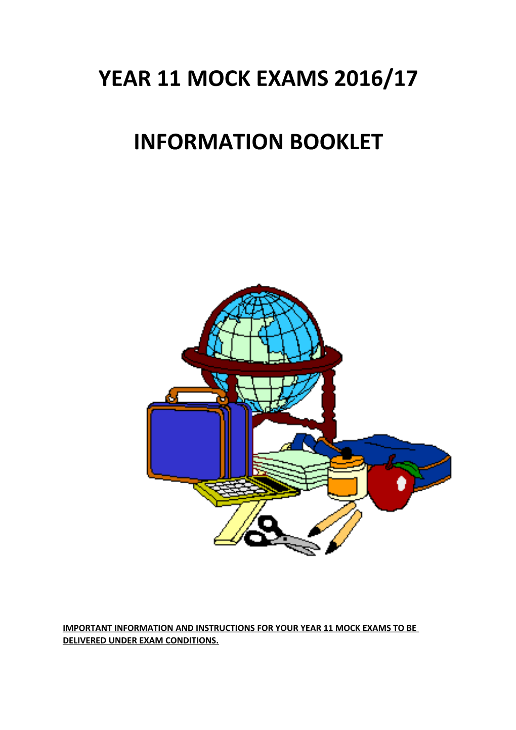 Year 11 Mock Exams 2016/17