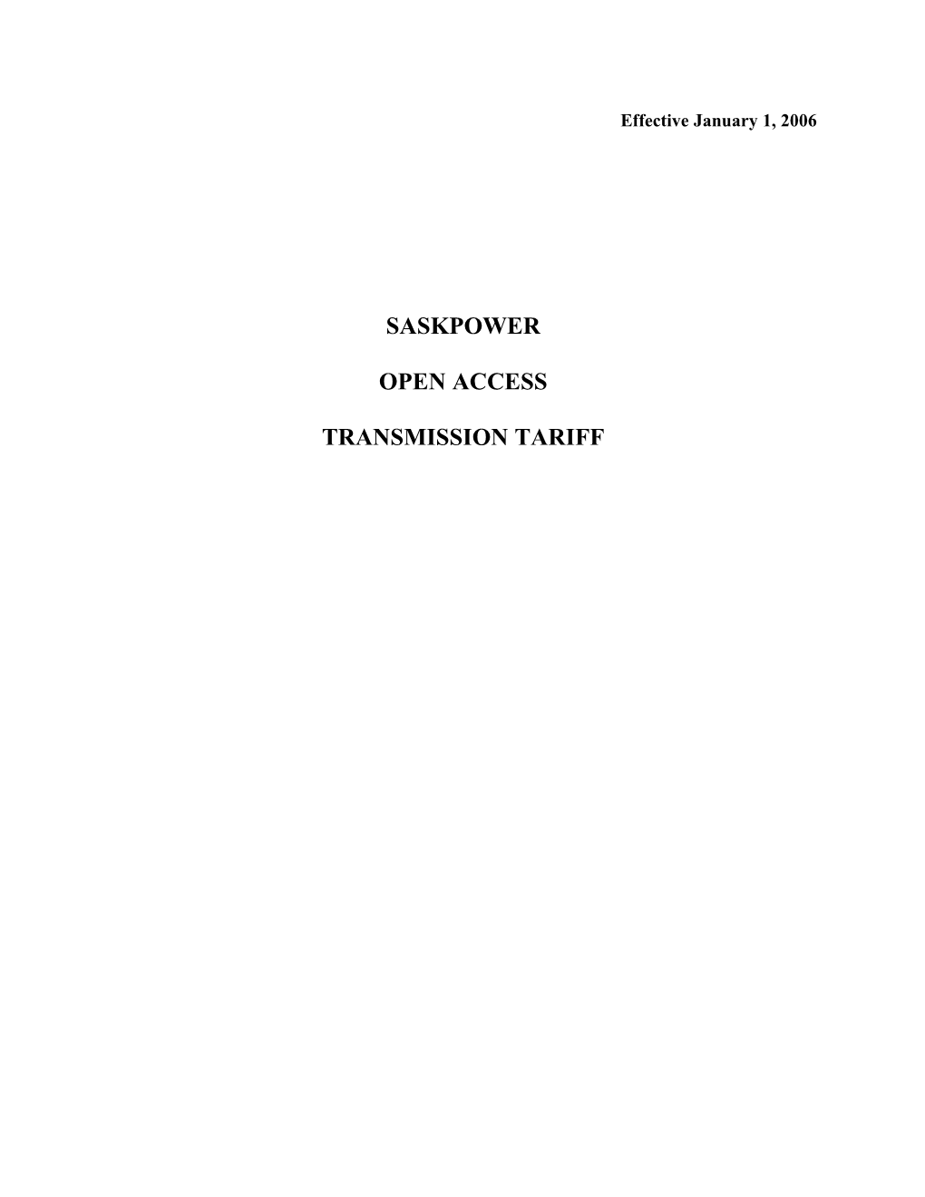 Transmission Tariff