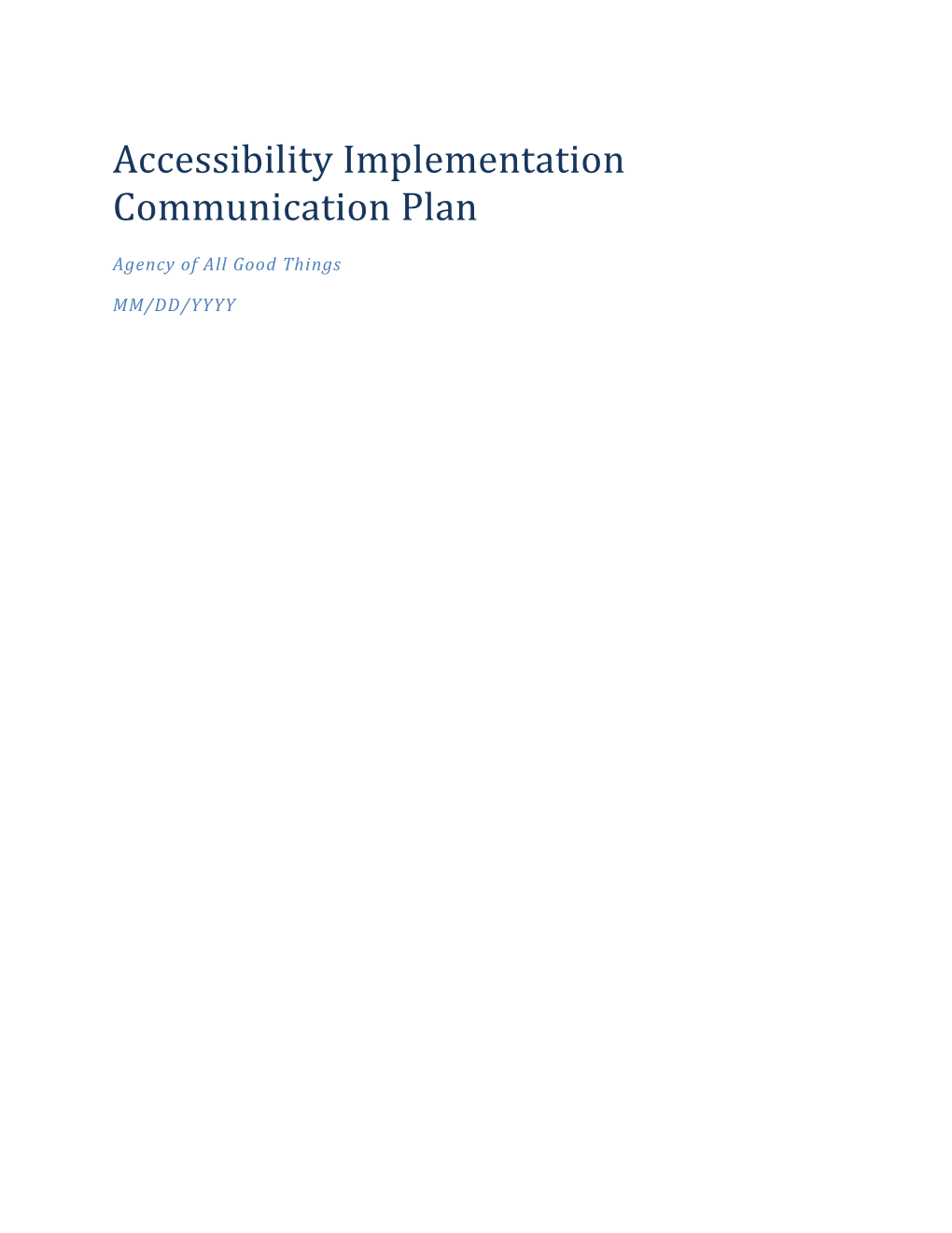 Accessibility Implementation Communication Plan