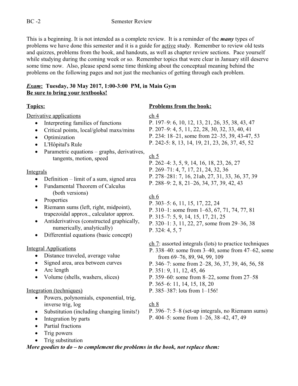 Ab Calculus Problem Set #1