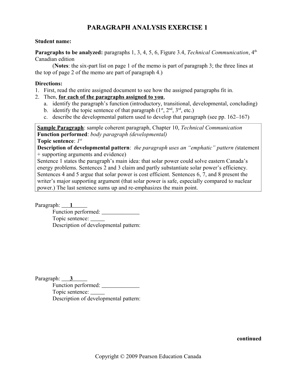 Paragraph Analysis Exercise 1