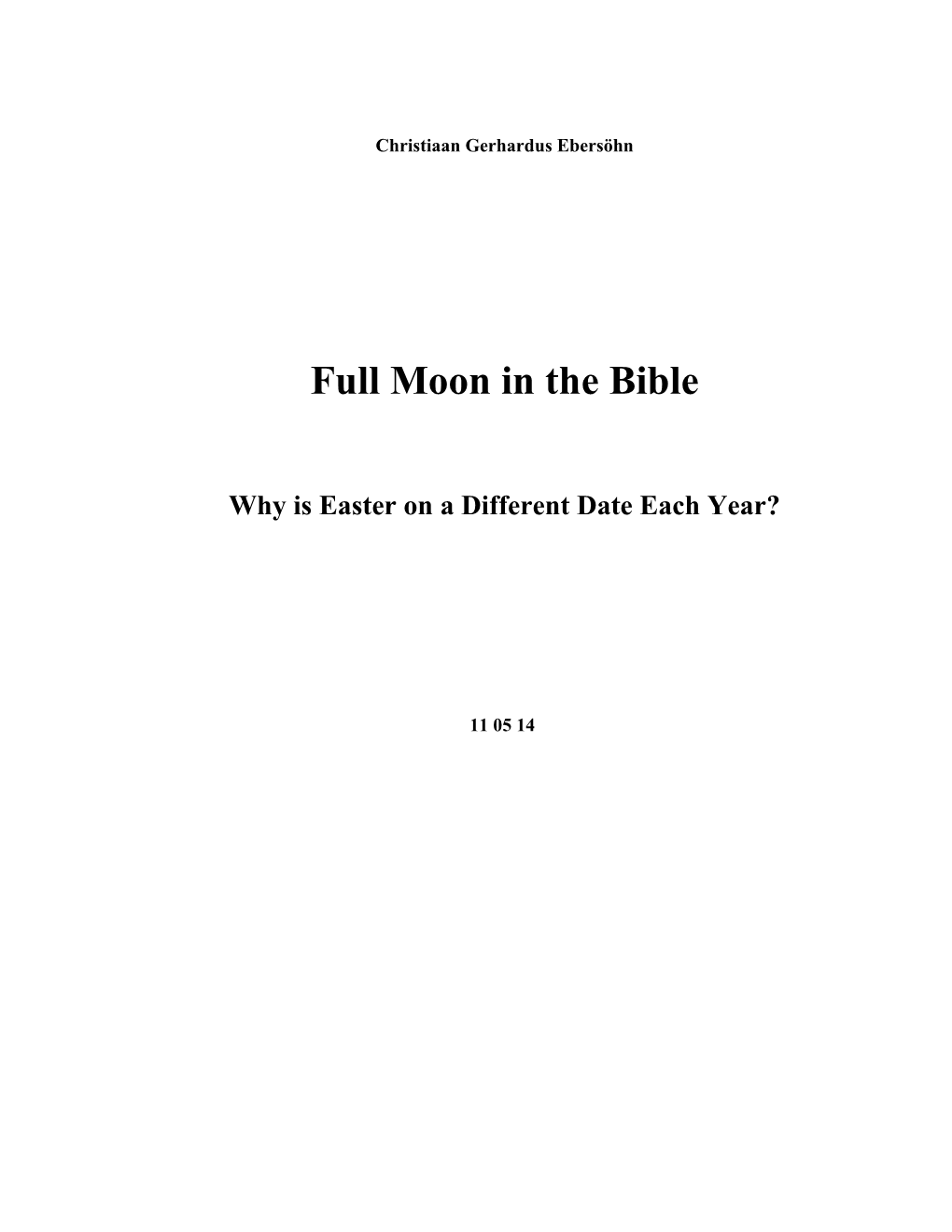 Full Moon in the Bible