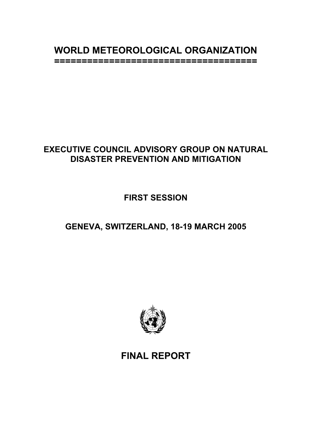 Executive Council Advisory Group on Natural Disaster Prevention and Mitigation