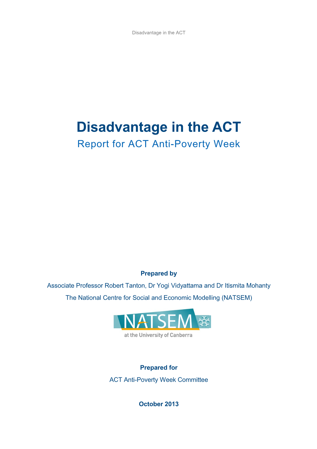Disadvantage in the ACT