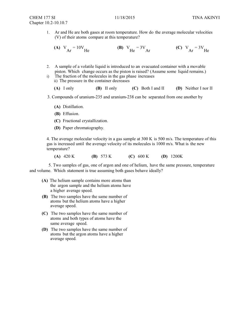 Chem 177 Si 11/18/2015Tina Akinyi