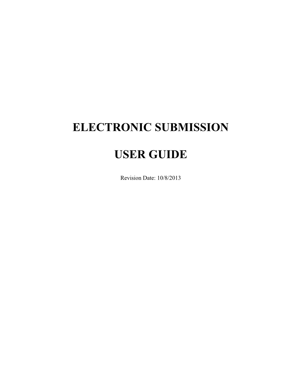 ELECTRONIC SUBMISSION Guide