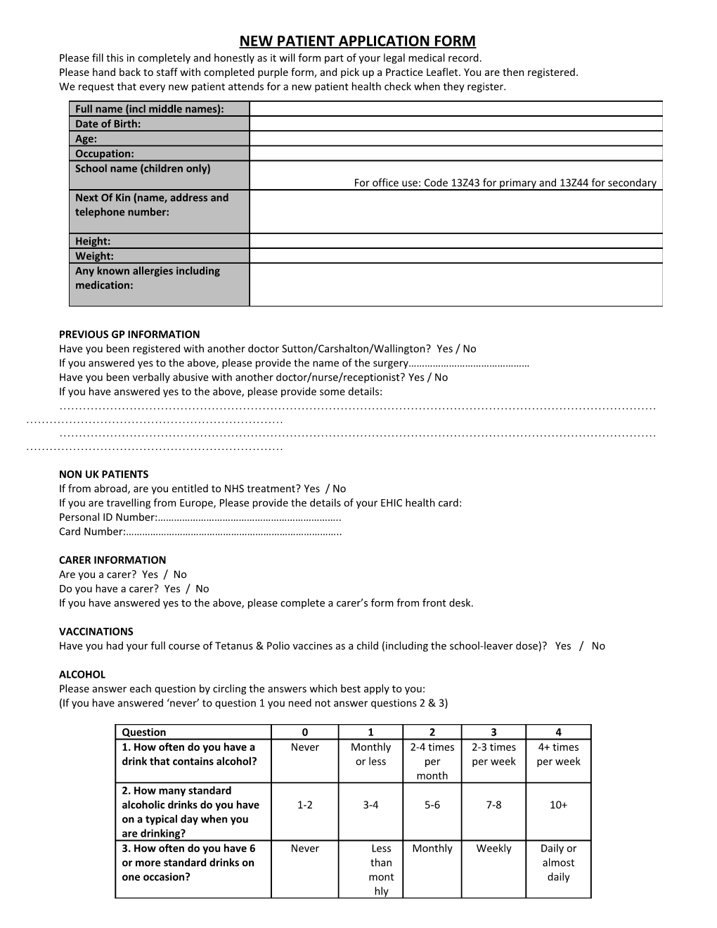 Patient Health Information