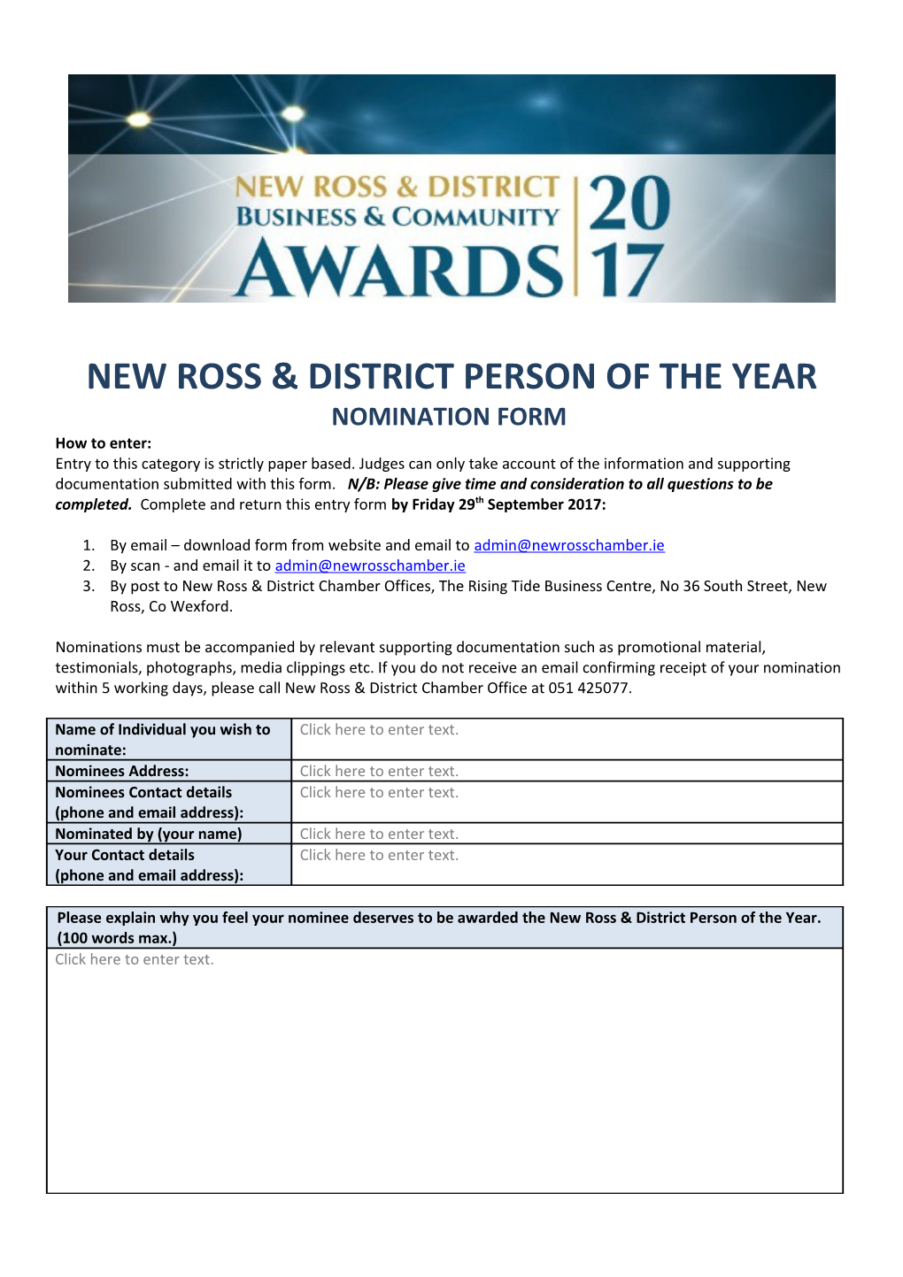 New Ross & Districtperson of the Year
