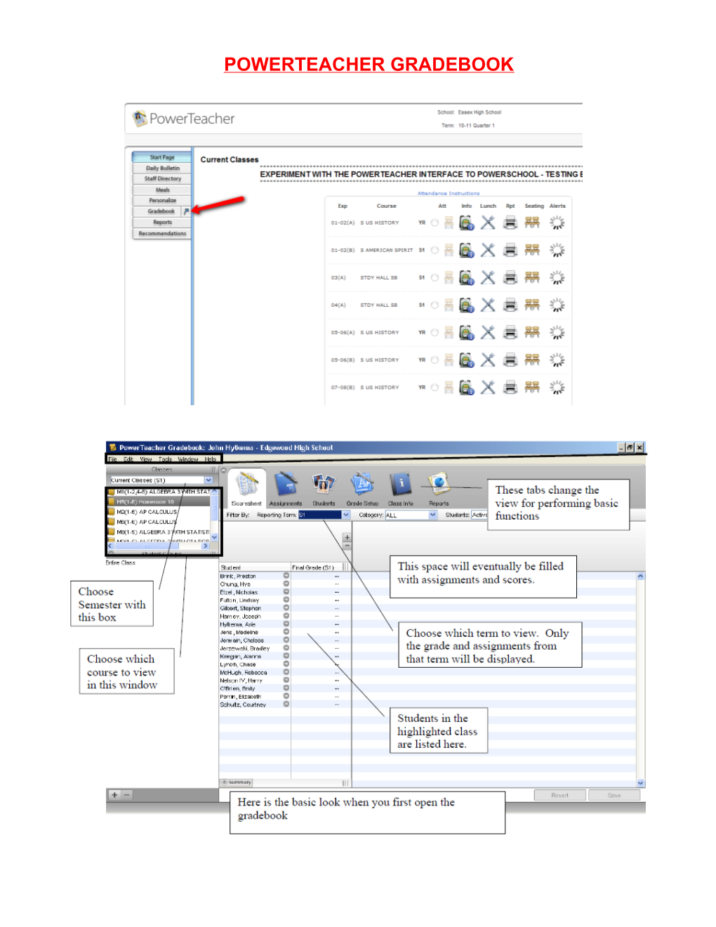 Powerteacher Gradebook