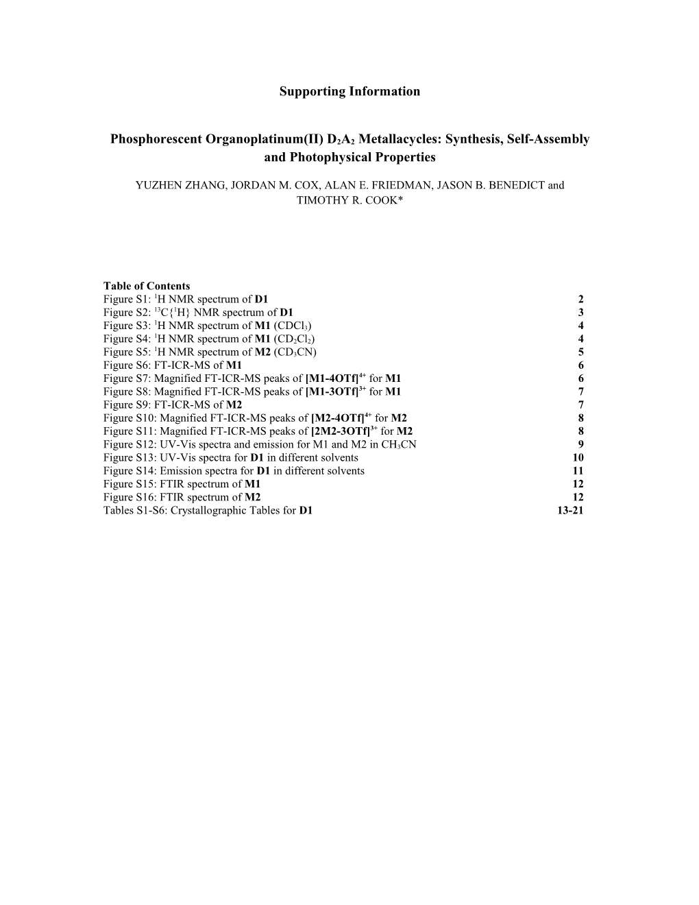 Phosphorescent Organoplatinum(II) D2A2 Metallacycles: Synthesis, Self-Assembly And