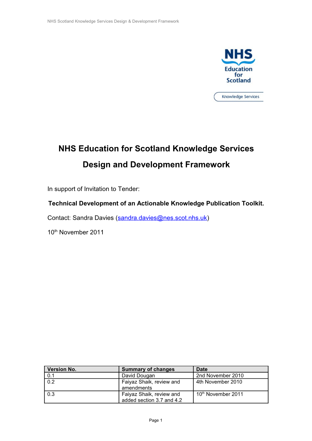 NHS Education for Scotland Knowledge Services