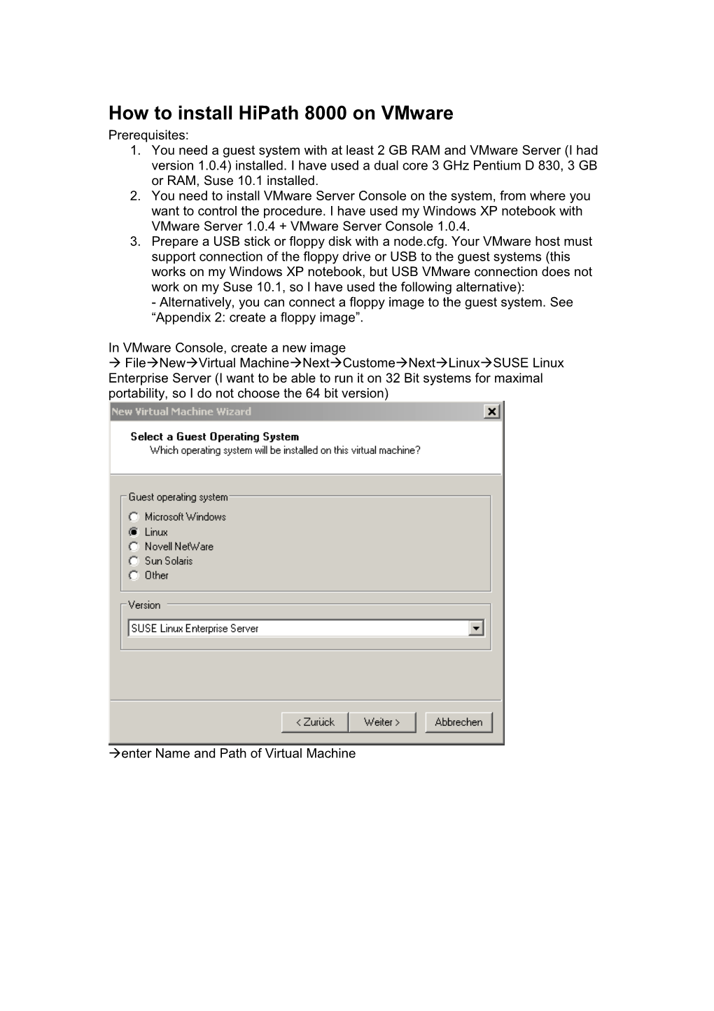 How to Install Hipath 8000 on Vmware