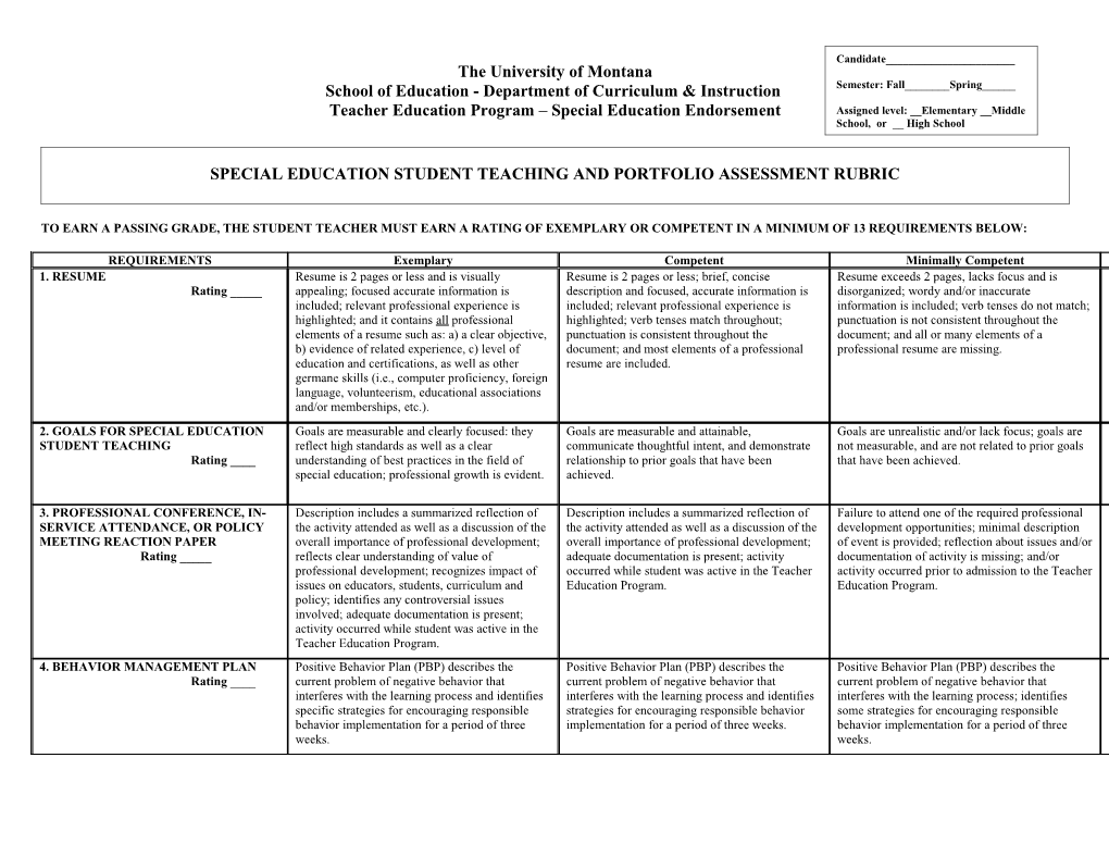 School of Education - Department of Curriculum & Instruction