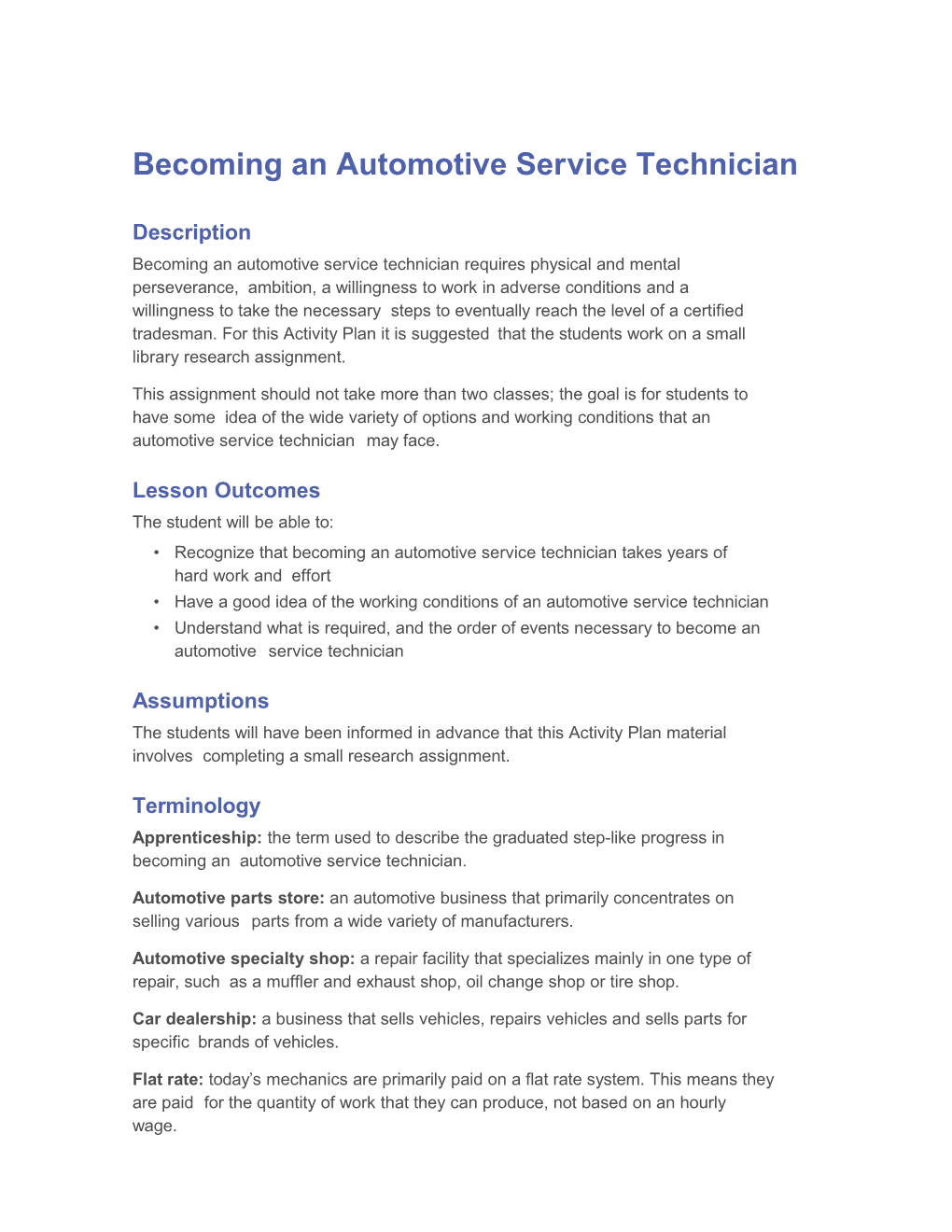 Becomingan Automotive Service Technicianrequiresphysicalandmental Perseverance,Ambition