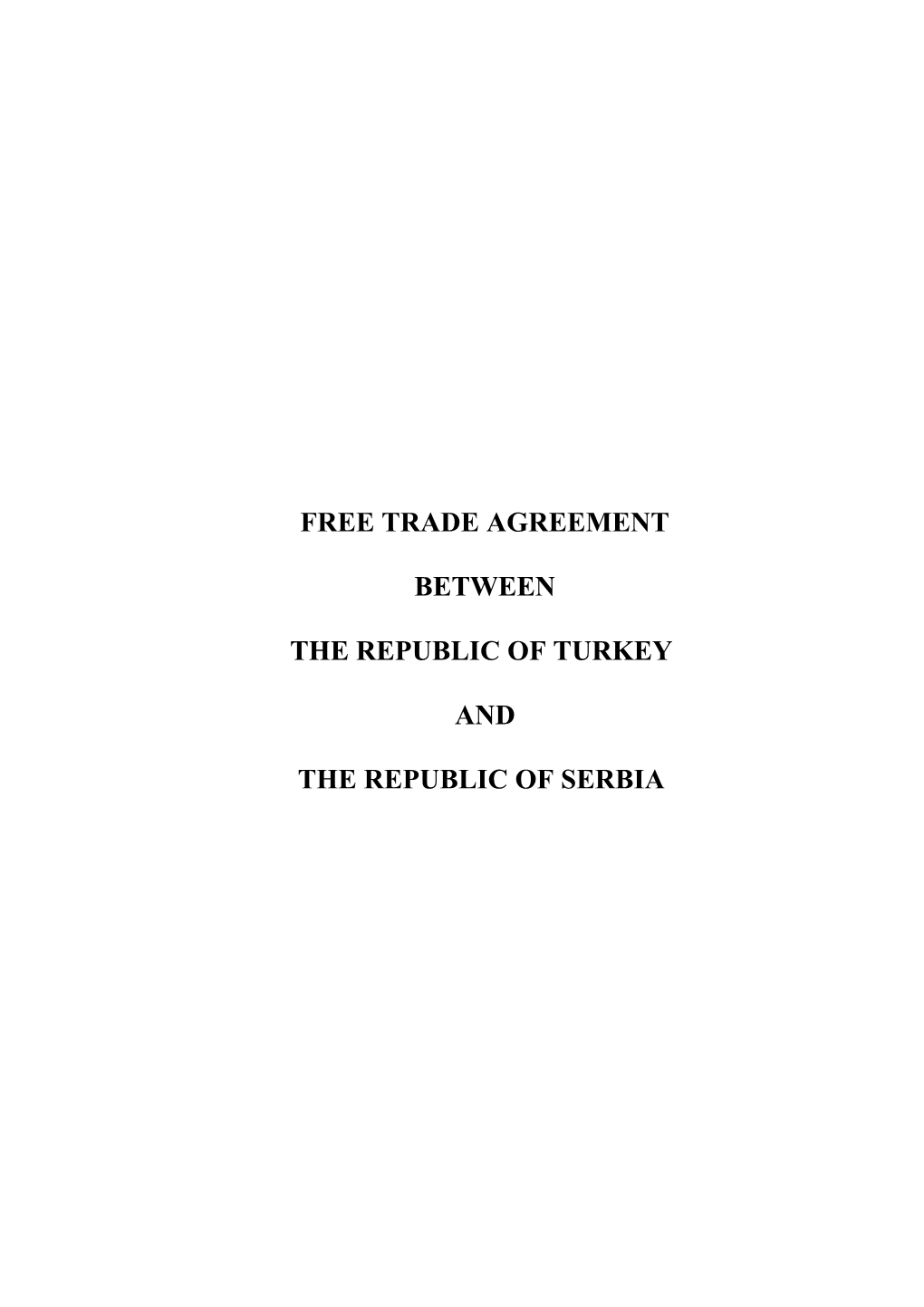 Free Trade Agreement