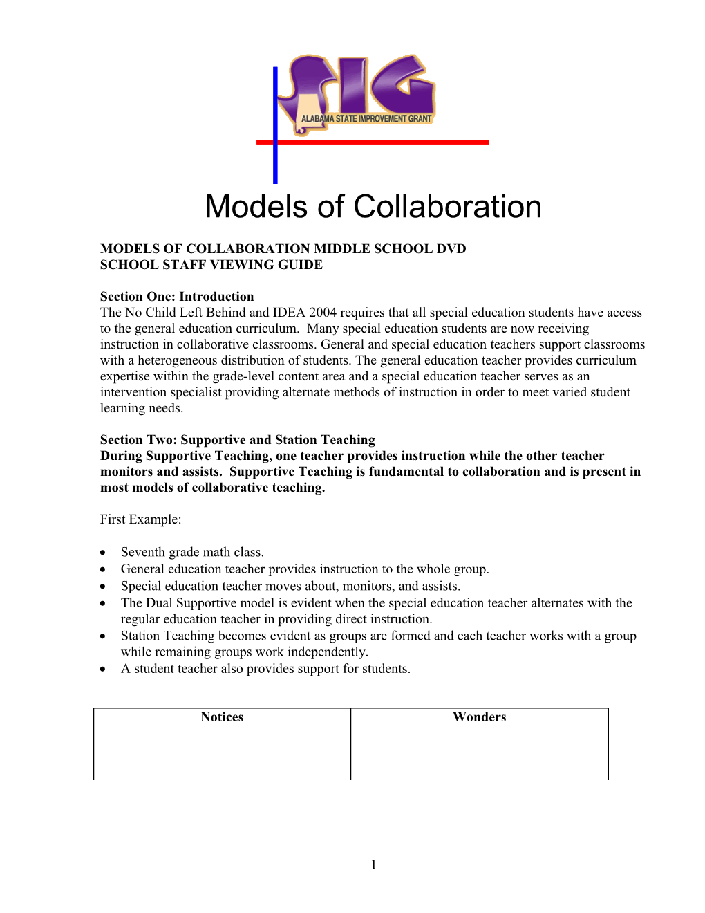 Models of Collaboration