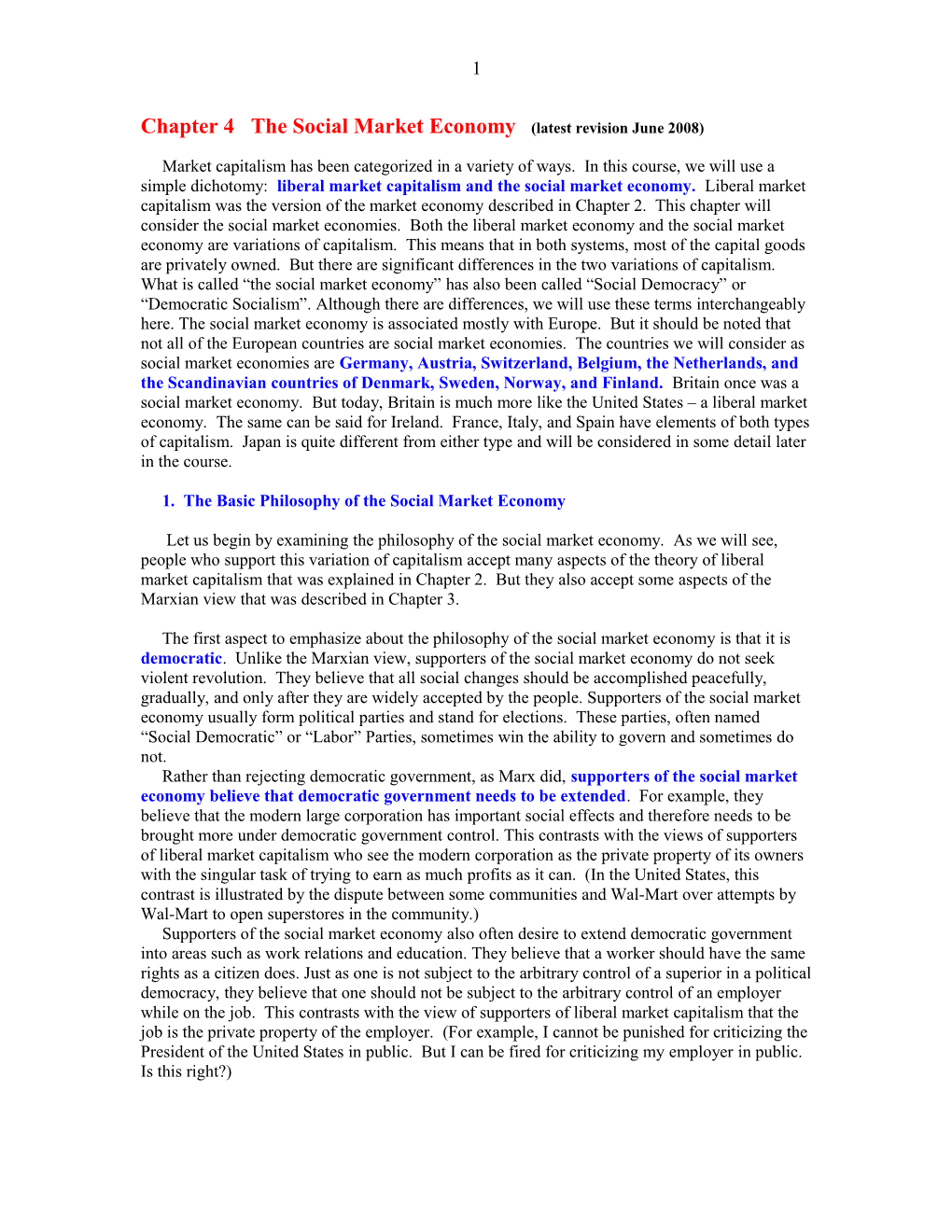 Chapter 4 the Social Market Economy (Latest Revision June 2006)