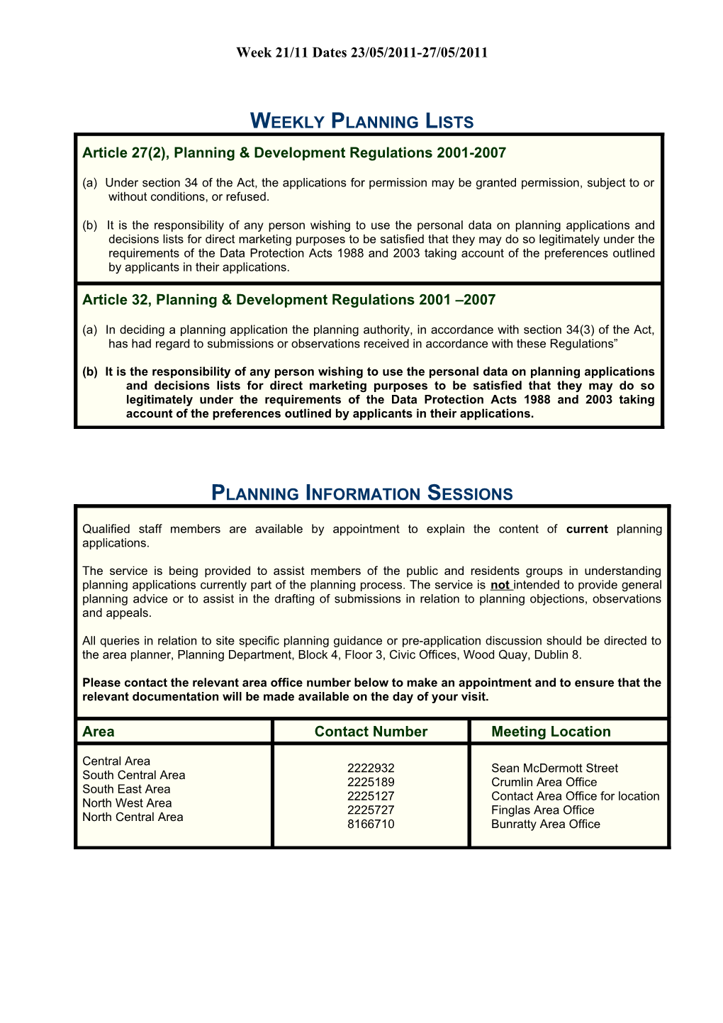 Article 27(2), Planning & Development Regulations 2001-2007 s3