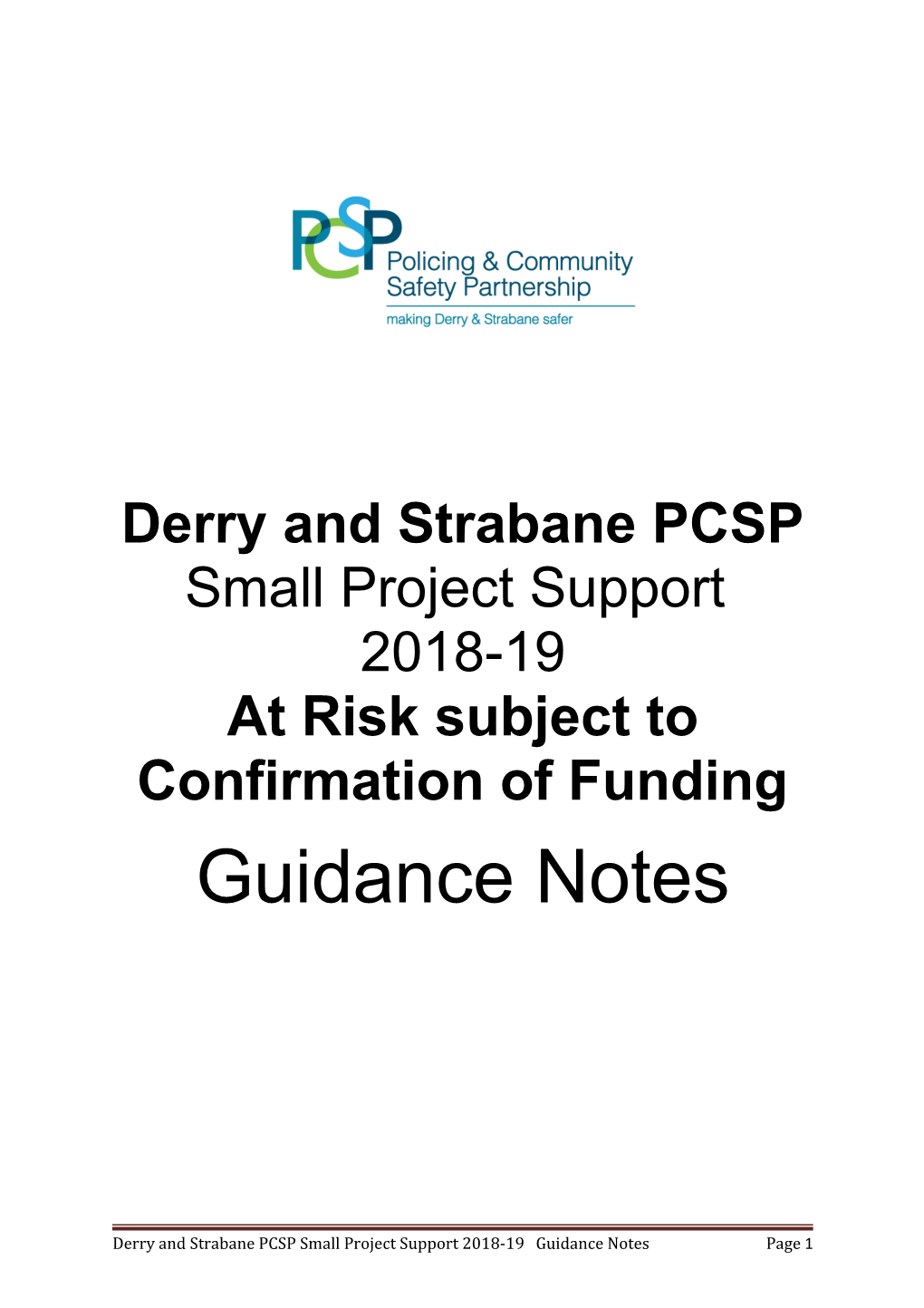 Derry and Strabane PCSP Small Project Support