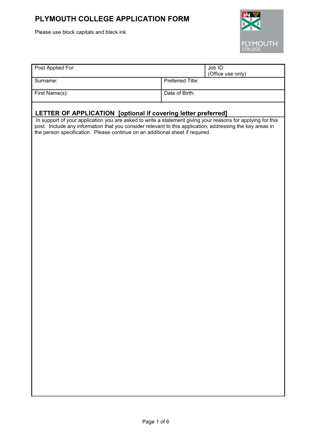 Isc Application Form