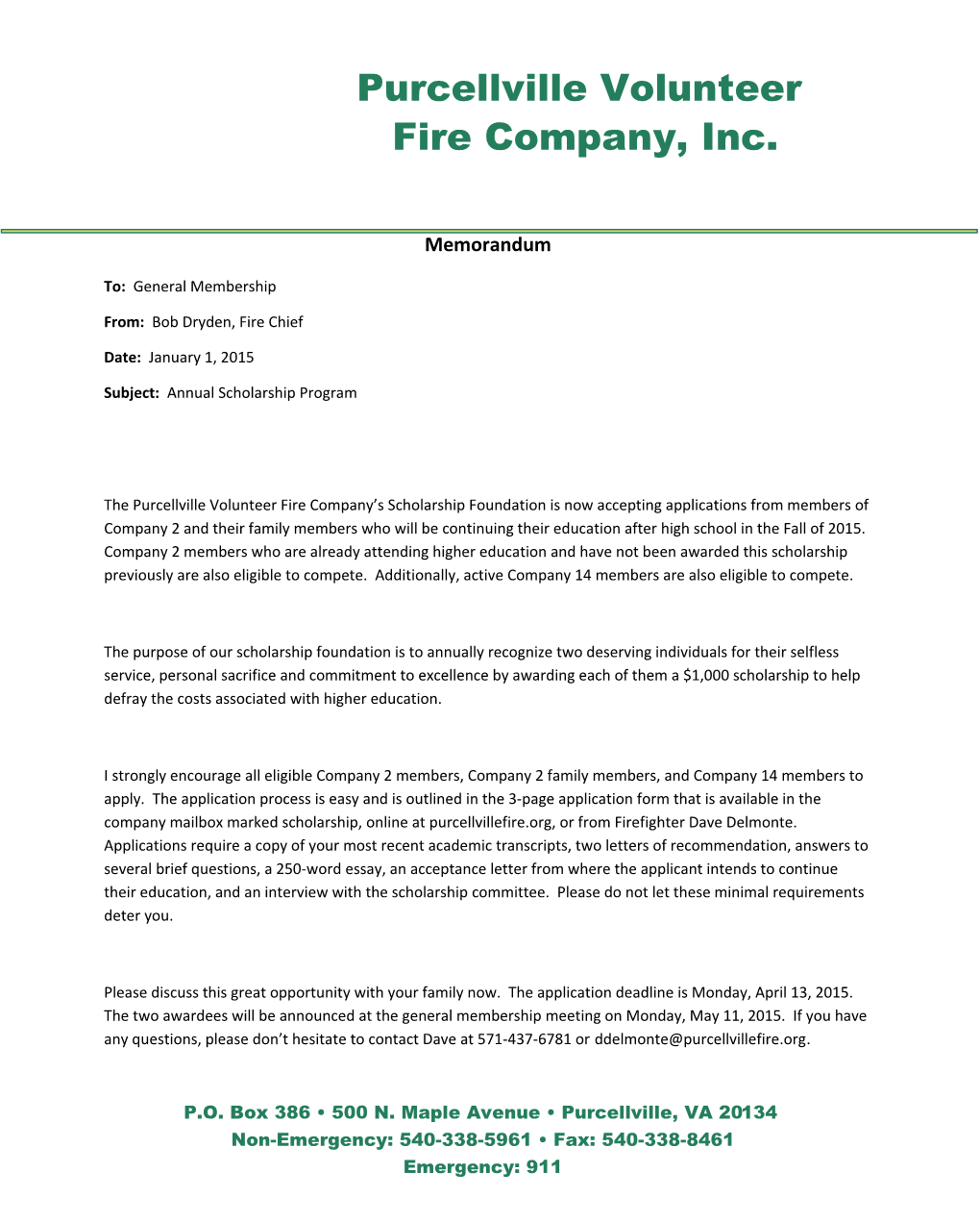 Fire Company, Inc