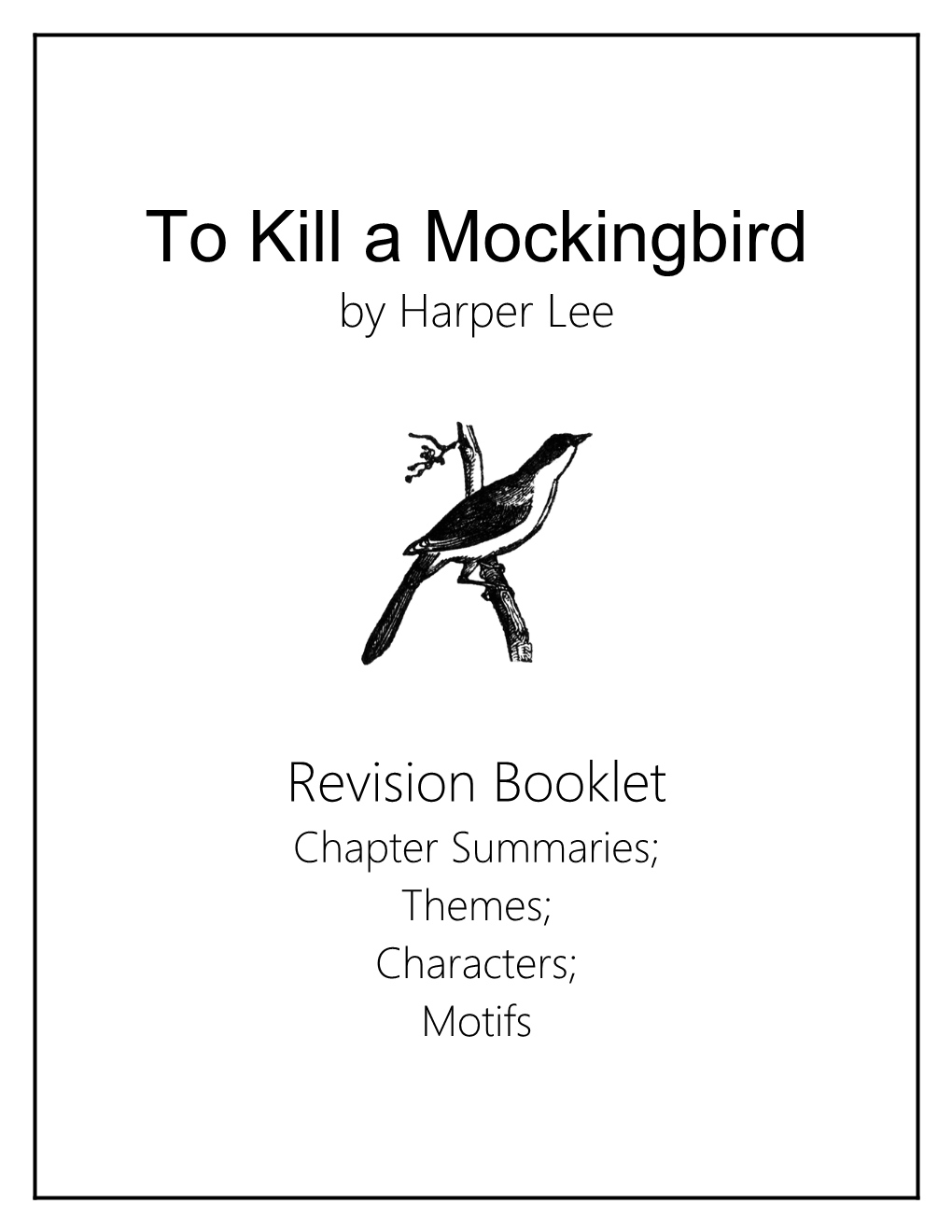 To Kill a Mockingbird Revision Booklet