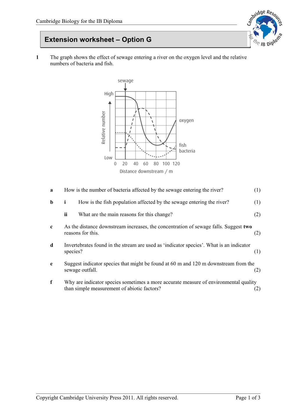 Extension Worksheet Option G