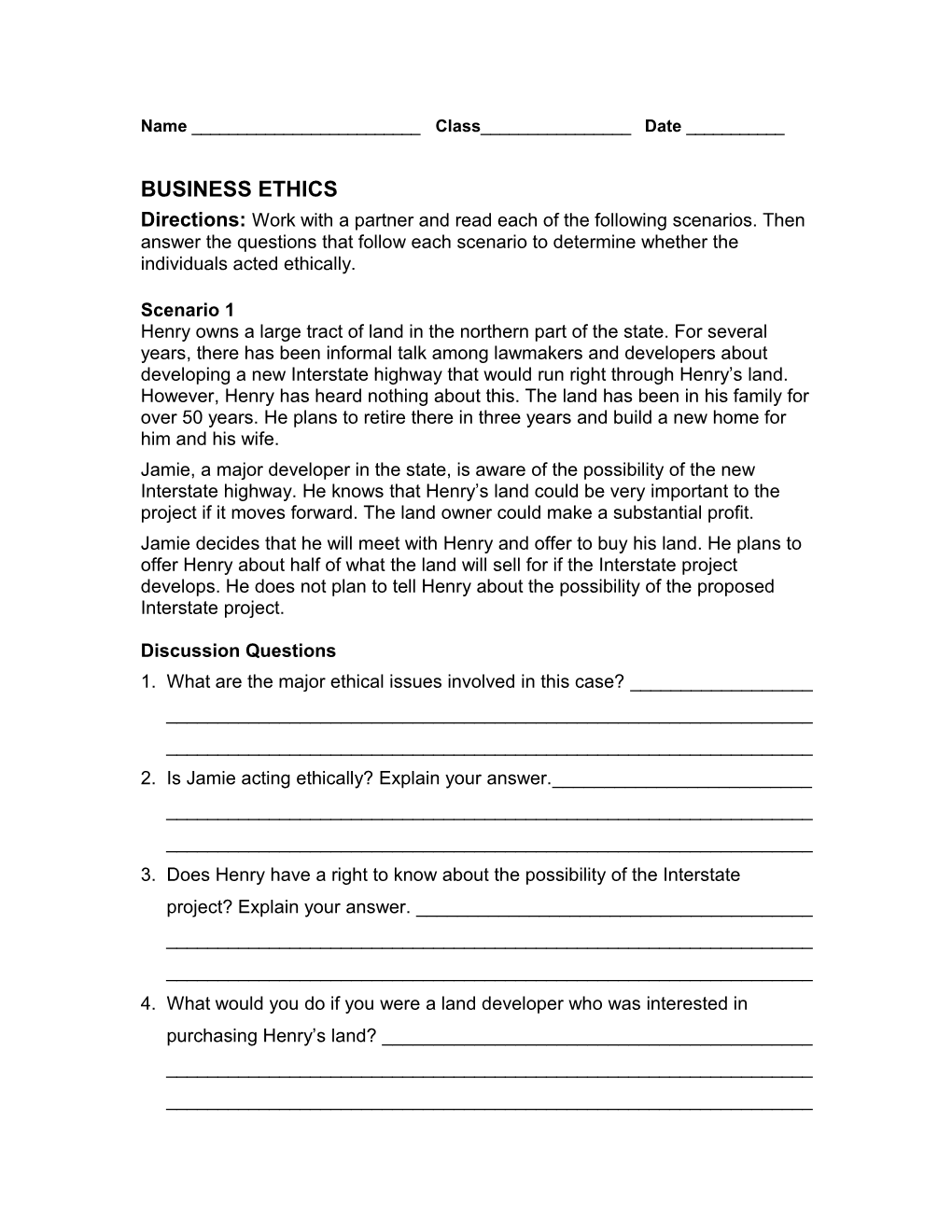 Business Ethics Case Study