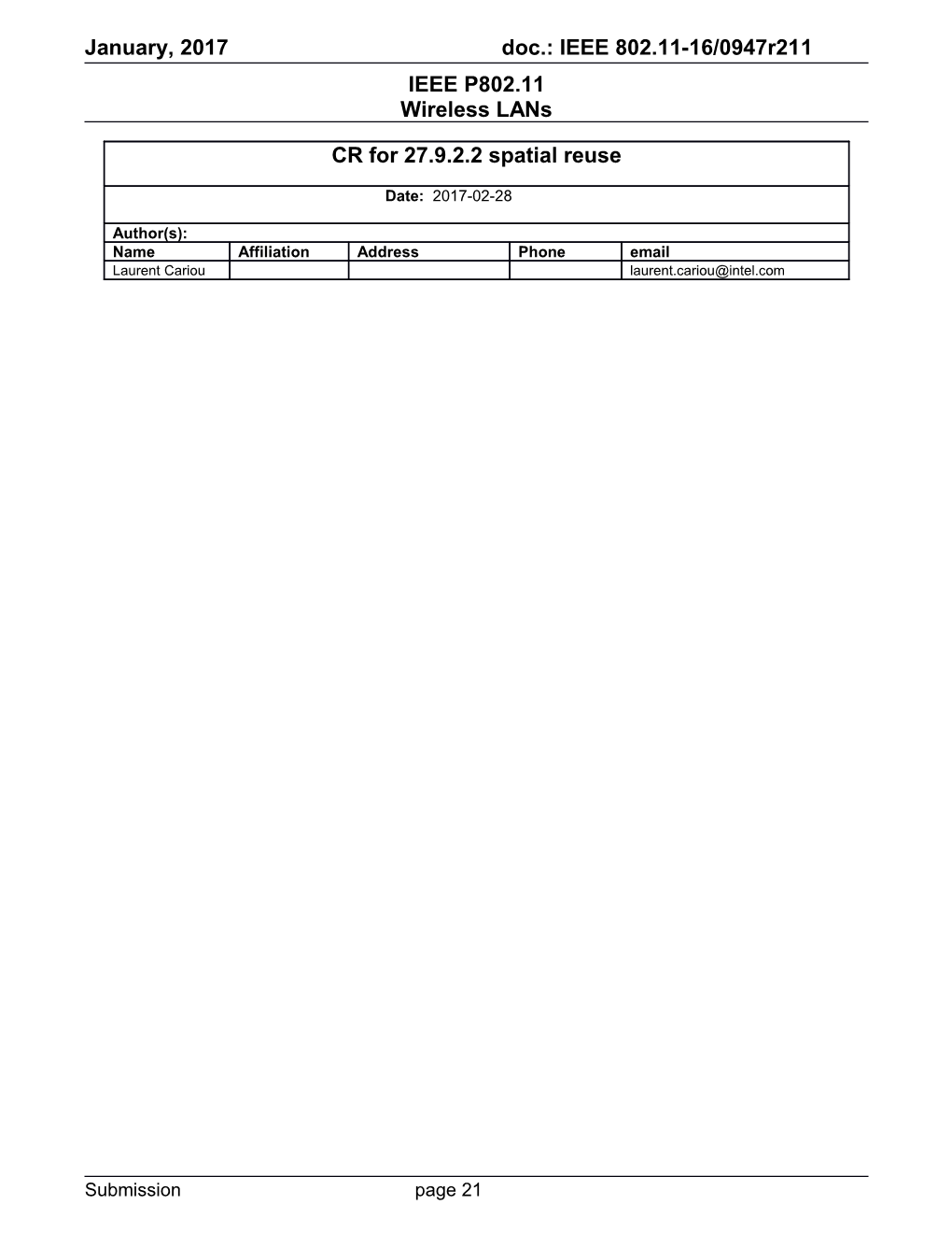 IEEE P802.11 Wireless Lans s19