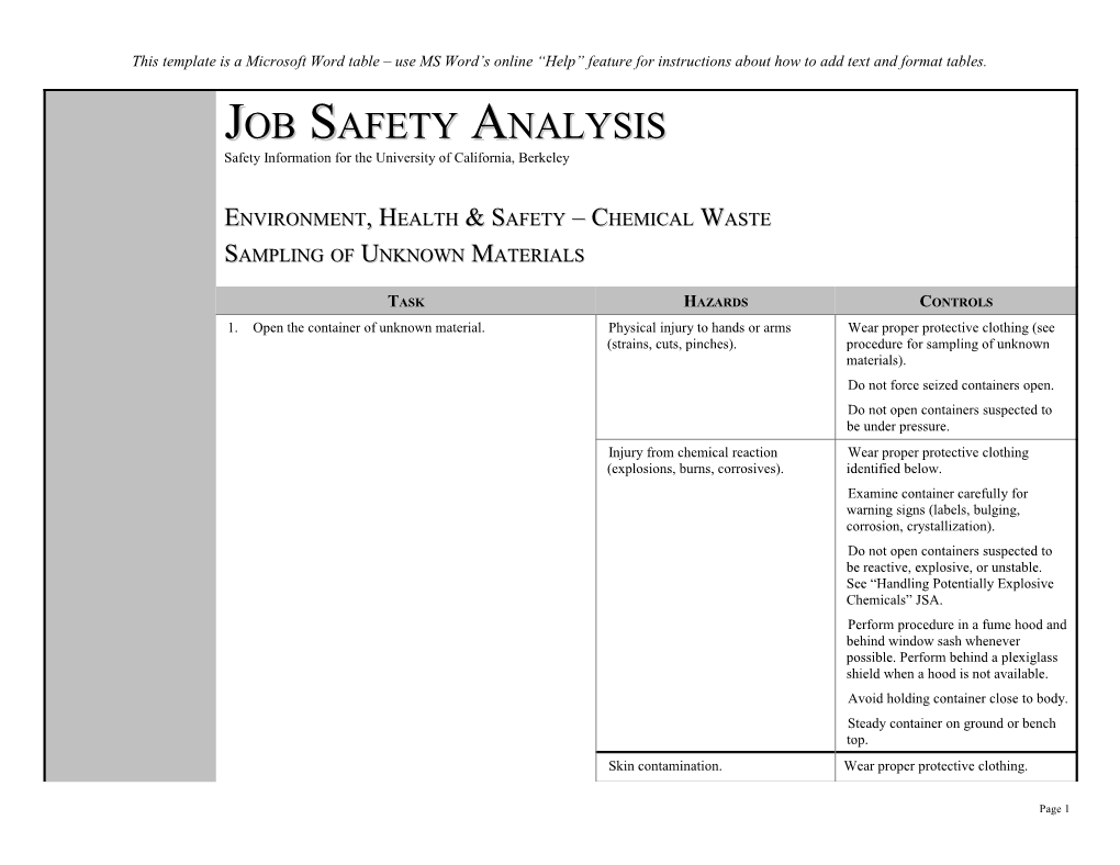 Job Safety Analysis s7