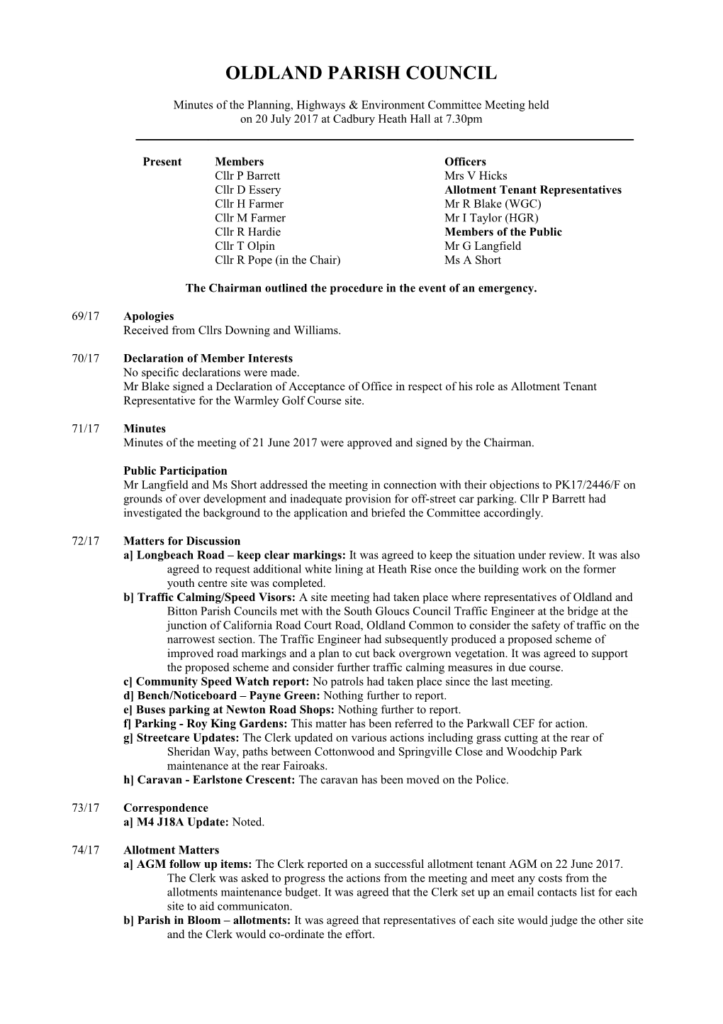 Oldland Parish Council