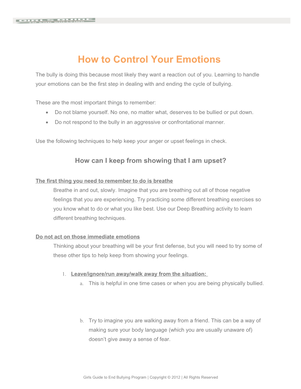 How to Control Your Emotions